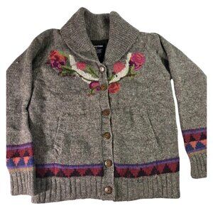 Lost Horizons Celia Rose Sundance Heavy Wool Knit Cardigan Sweater Jacket S